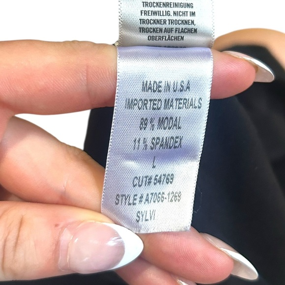 Agolde Sylvi Long Sleeve Square Back Bodysuit Black Women’s Size Large Open Back - Picture 10 of 11